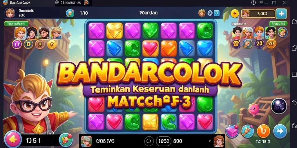 Screenshot dari gameplay BANDARCOLOK yang menampilkan keseruan Match-3.