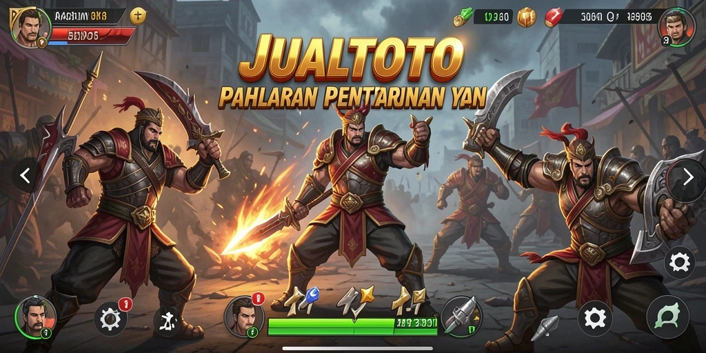 Tampilan aksi pertarungan intens dalam JUALTOTO.