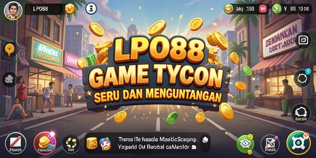 Screenshot gameplay LPO88 yang menunjukkan aktivitas manajemen bisnis.