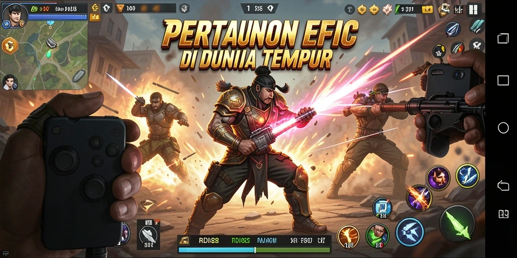 Screenshot gameplay RDI88 menampilkan aksi pertarungan yang intens dan mendebarkan.